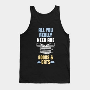 Best Cat Design | Books & Cats Tank Top